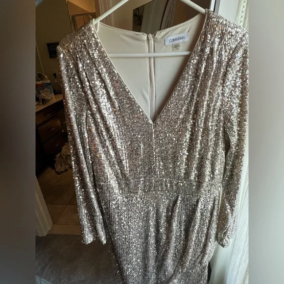 macy's calvin klein gold dress Women's Gold A-Line Dresses